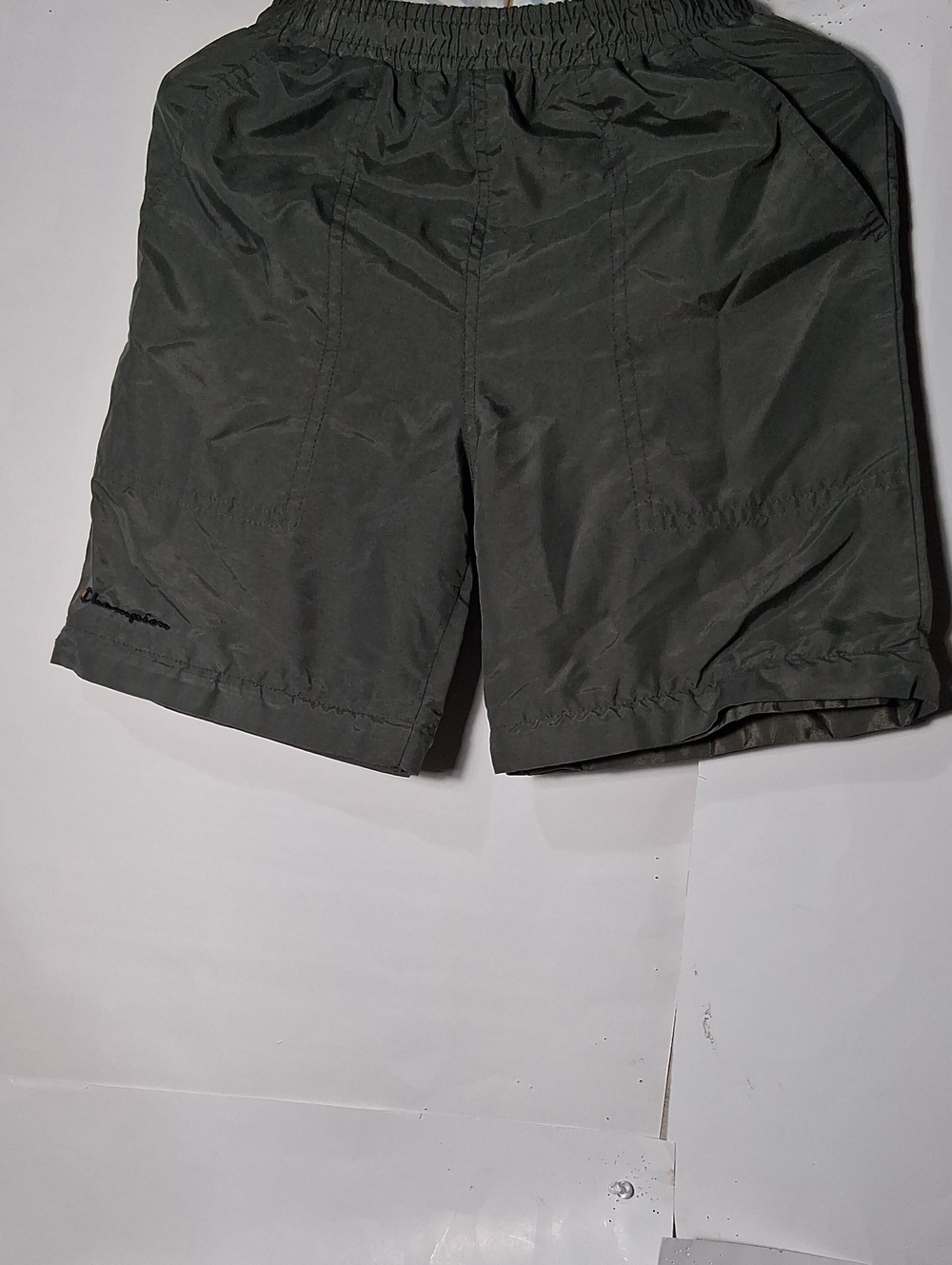 Champion Olive Green Elastic-Waist Athletic Shorts